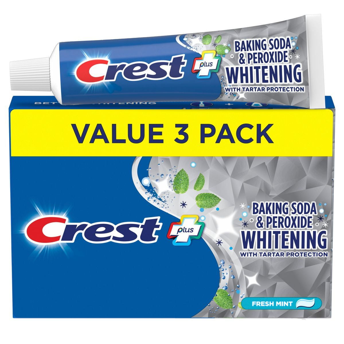 Crest Cavity Tartar Protection Toothpaste, Baking Soda Peroxide - 5.7oz/3pk