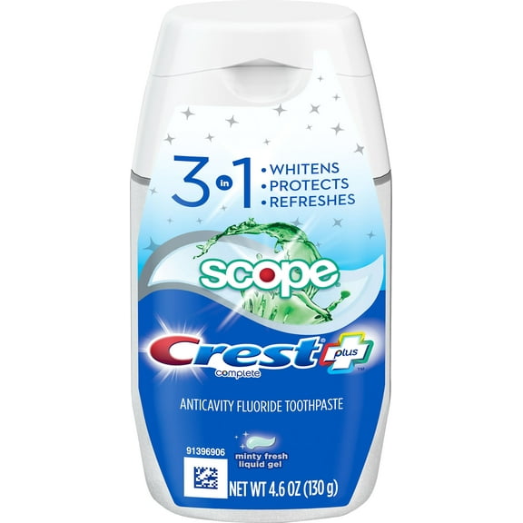 Crest Complete Multi-Benefit Tartar Control Whitening + Scope Toothpaste Liquid Gel Minty Fresh - 4.6 oz