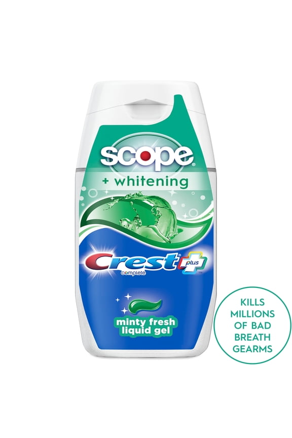 Toothpaste, Complete Plus Scope Minty Fresh Liquid Gel Toothpaste 4.6 oz