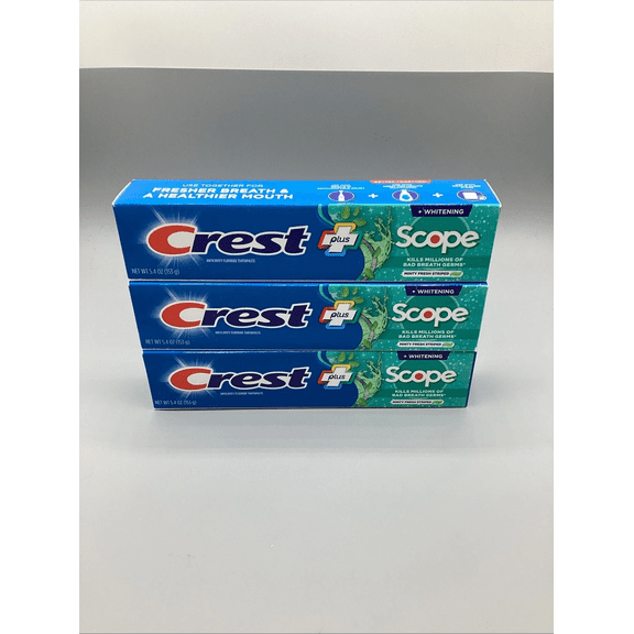 Crest Complete Plus Scope Whitening Fluoride Toothpaste, Minty Fresh, 5.4 Oz