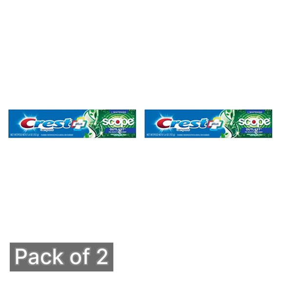 Crest + Scope Outlast, Mint 5.4 oz Tube - Pack of 2