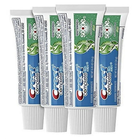 Crest Complete Whitening Scope Minty Toothpaste .85 Oz Travel Size 4 Pack