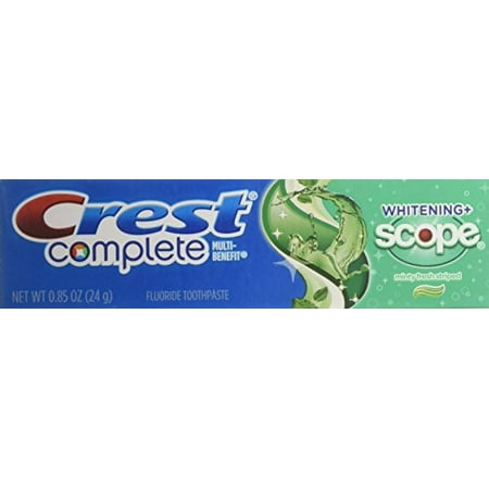 Crest Complete Whitening Scope Minty Toothpaste .85 Oz Travel Size 4 Pack
