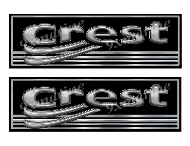 Crest Custom Stickers - 10 inch long set. Remastered Name Plate