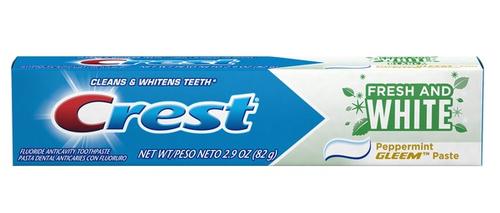 Crest Fresh & White Toothpaste Peppermint Gleem - 2.4oz