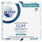 Crest Gum Detoxify Deep Clean Anticavity Fluoride Toothpaste, 4.1 oz, Pack of 3