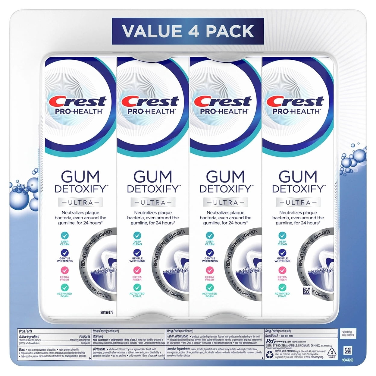 Crest Gum Detoxify Ultra Toothpaste 4.7 Ounce (Pack of 4)