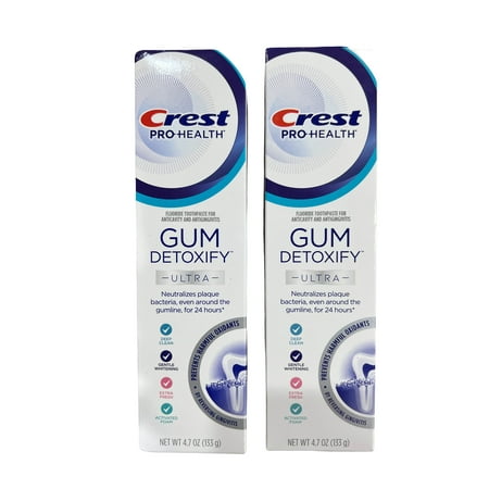 Crest Gum Detoxify Ultra Toothpaste | Deep Clean | Gentle Whitening | 4.7 Ounce | 2 Pack
