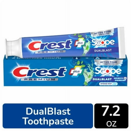 Crest Intense Mint Flavor Premium Plus Scope Dual Blast Toothpaste - 7.2 oz