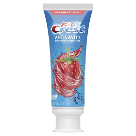 Crest Kid's Cavity Protection Fluoride Toothpaste, Strawberry Rush, 4.2 oz