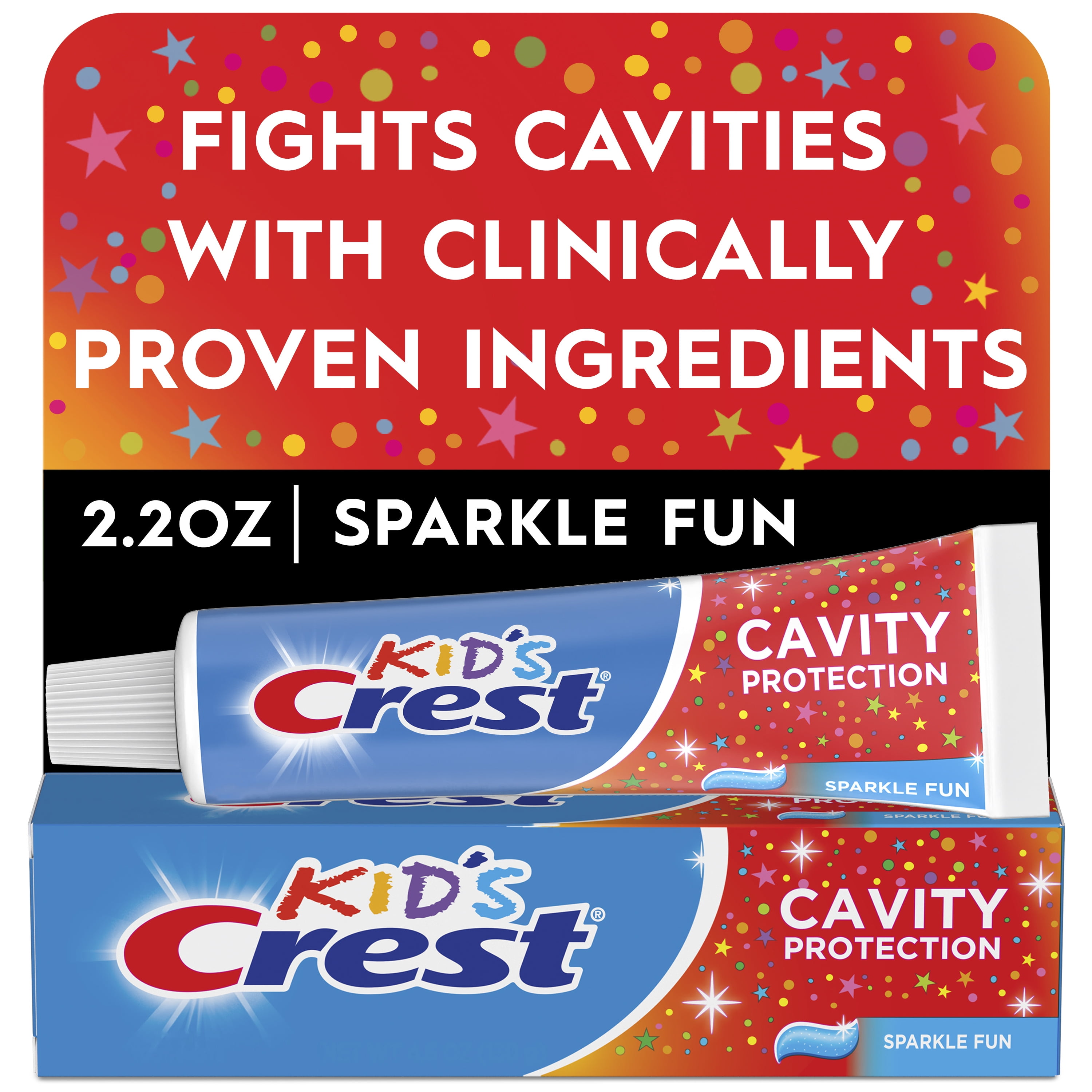 KID'S CREST Crest Kid's Cavity Protection Toothpaste, Sparkle Fun, 2.2 oz