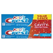 Crest Kids Cavity Protection Toothpaste, Sparkle Fun Flavor, 4.6 oz, 2 Pack