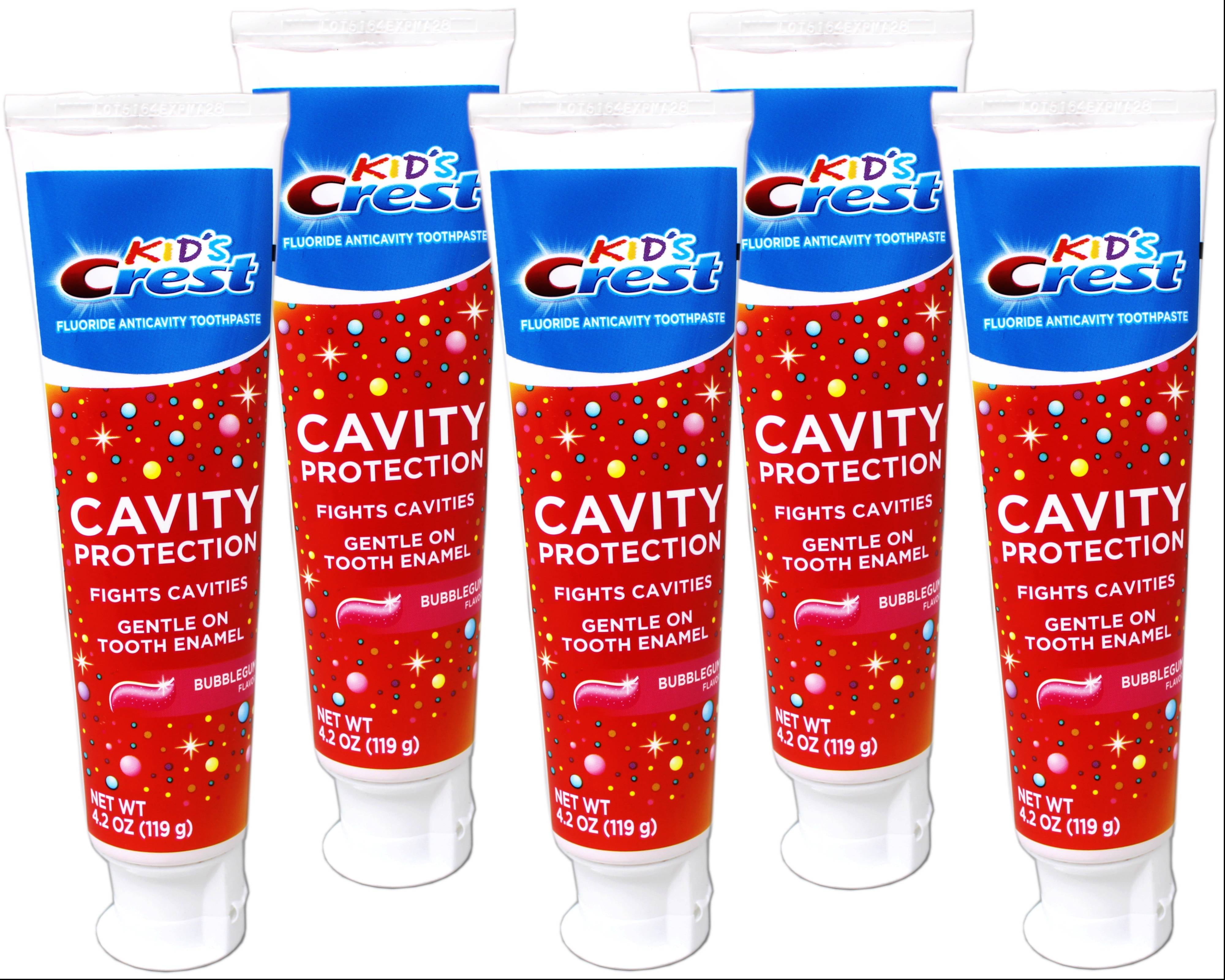 Crest Kid's Toothpaste Cavity Protection Gel Formula, Bubblegum, 4.2 Ounce - 5 Pack