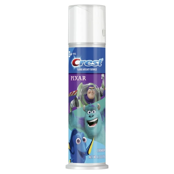 Crest Kid's Toothpaste Pump, Pixar Favorites, Strawberry, 4.2 oz