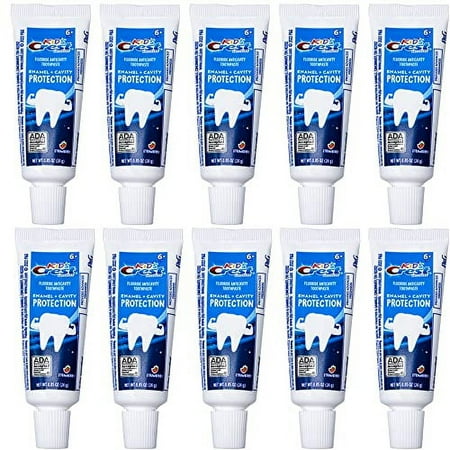 Crest Kids Advanced Toothpaste Enamel + Cavity Protection with Fluoride for Anticavity, Travel Size 0.85oz (24g) - Pack of 10