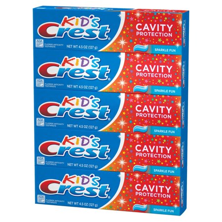 Crest Kids Cavity Protection Sparkle Fun Flavor Toothpaste 5 Count. 4.5 oz.
