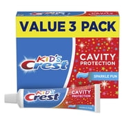 Crest Toothpaste, Kids Cavity Protection Toothpaste, Sparkle Fun Flavor, 4.6 oz, Triple Pack for Ages 3+