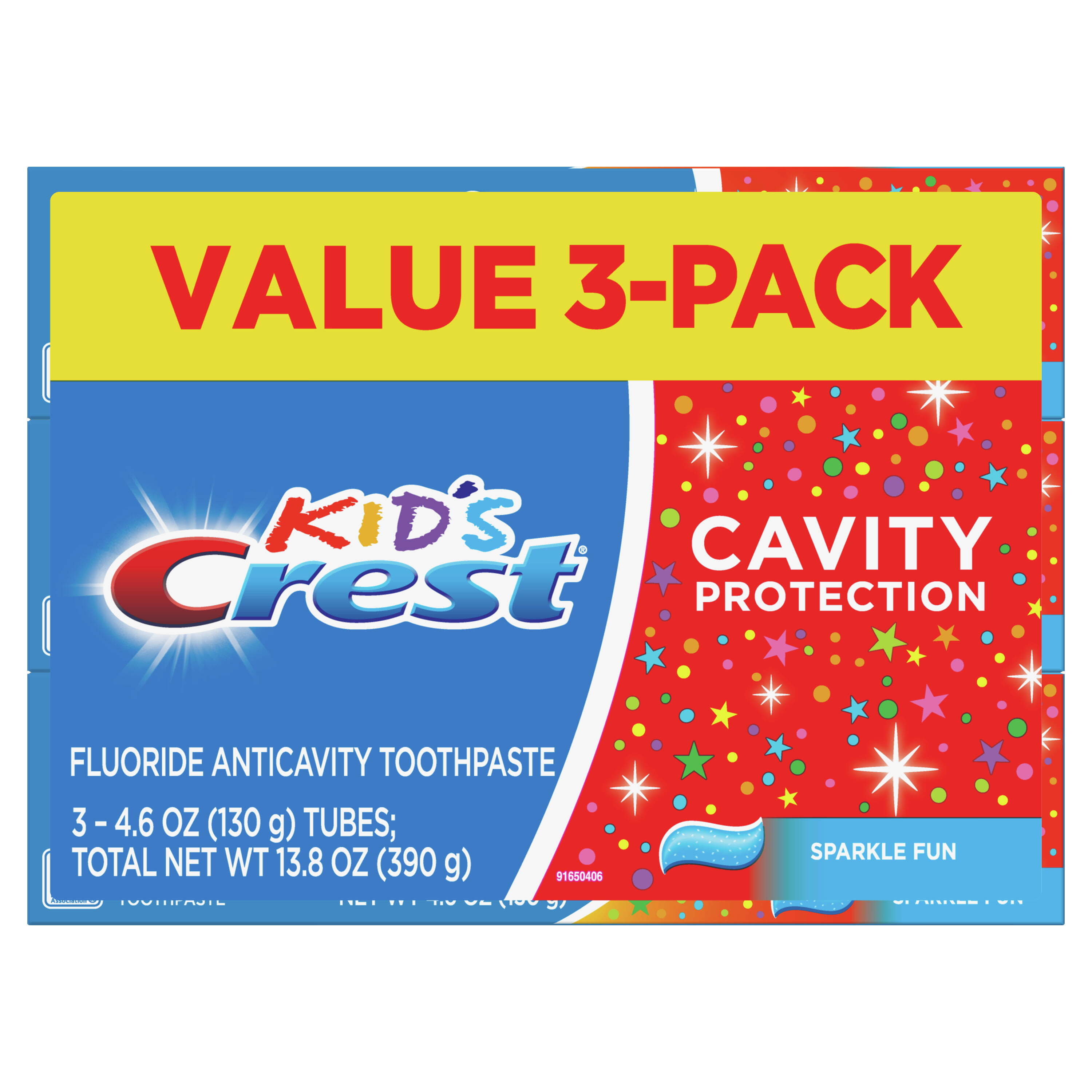 Crest Kids Cavity Protection Toothpaste, Sparkle Fun Flavor, 4.6 oz 3 Pack - image 1 of 8