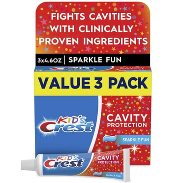 Crest Kids Cavity Protection Toothpaste, Sparkle Fun Flavor, 4.6 oz, 3 Pack