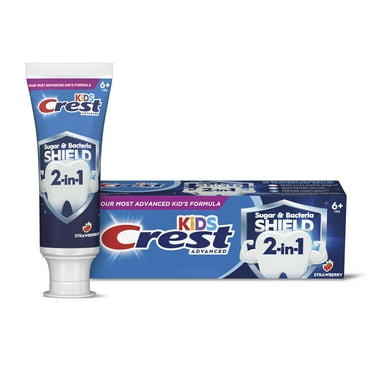 Crest Kids Sugar Bacteria Shield Toothpaste with Fluoride, Strawberry Flavor, 4.1oz for Ages 6+
