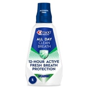 Crest Mouthwash Pro Health All Day Clean Breath, Fresh Breath Protection, Alcohol Free, Antigingivitis/Antiplaque, Spearmint Flavor, 1 L (33.8 fl oz)