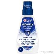 Crest Mouthwash Pro-Health Nightly Bacteria Shield, Anti-Bacterial for Overnight Protection, Alcohol Free, Antigingivitis & Antiplaque, Soothing Mint Flavor, 1 L (33.8 fl oz)