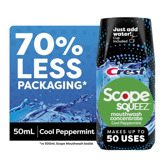 Crest Mouthwash Scope Squeez Cool Peppermint, 1.69 Oz, 6 Pack