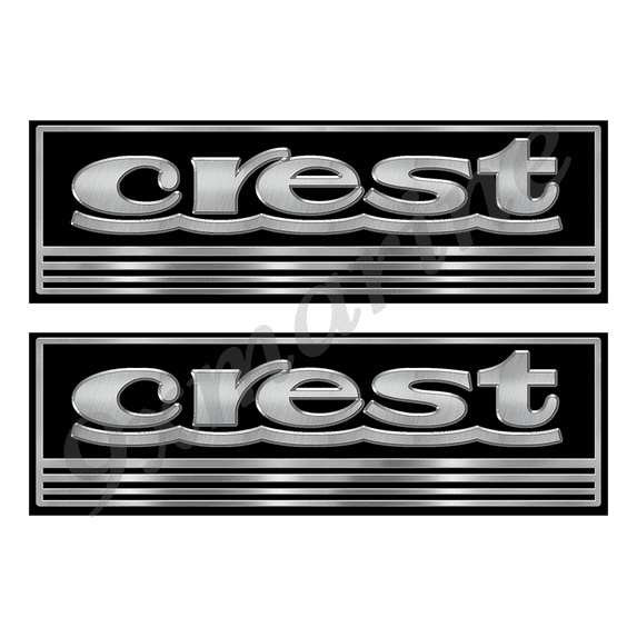 Crest Old Style Custom Stickers - 10 inch long set. Remastered Name Plate
