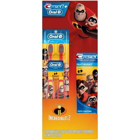 Crest & Oral-B Kids Holiday Gift Pack with toothbrushes and toothpaste featuring Disney Pixar Incredibles 2