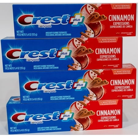 Crest Plus Complete + Whitening Cinnamon Rush Expressions 5.4 Oz (4 Pack) 5.4 Ounce (Pack Of 4).