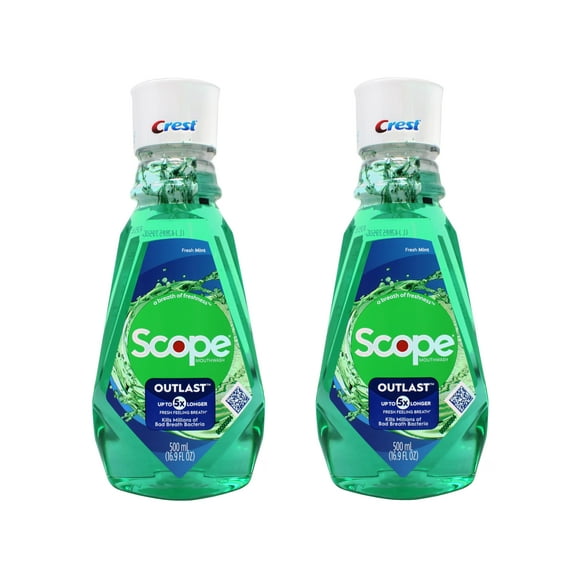 Crest Plus Scope Outlast Mouthwash, Mint 16.90 oz (Pack of 2)