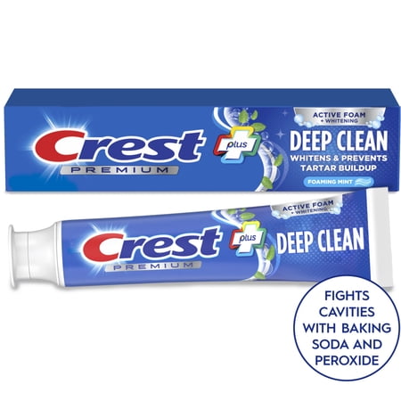 Crest Premium Plus Deep Clean Toothpaste, Foaming Mint, 5.2 oz