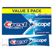Crest Premium Plus Scope Dual Blast Mint Toothpaste, 5.2 oz Tubes, 3 Pack