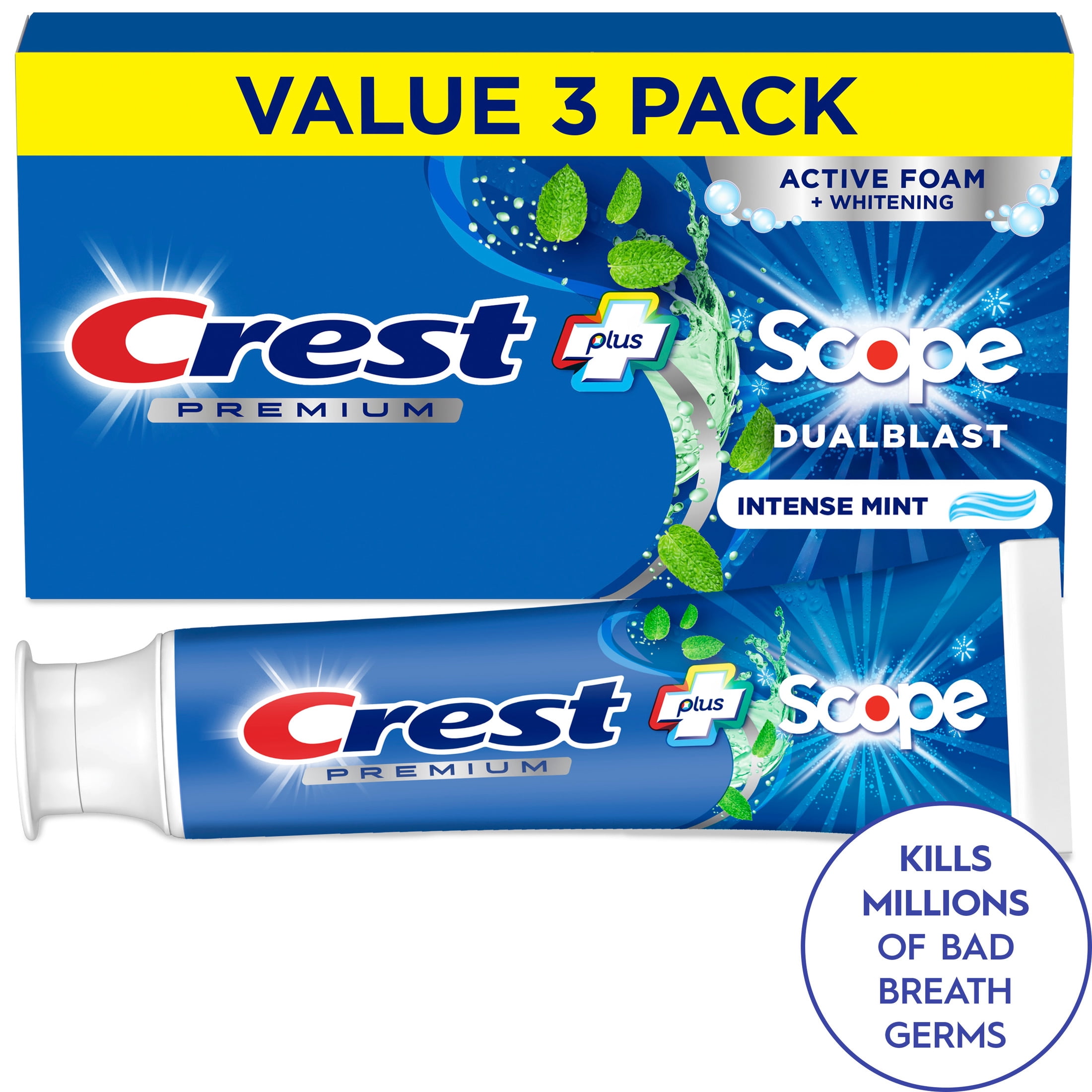 Crest Toothpaste, Premium Plus Scope Dual Blast Toothpaste, Mint