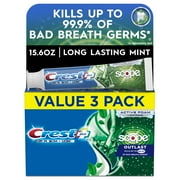 Crest Premium Plus Scope Outlast Toothpaste, Long Lasting Mint Flavor 5.2 oz, Pack of 3