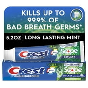 Crest Premium Plus Scope Outlast Toothpaste, Long Lasting Mint Flavor, 5.2 oz