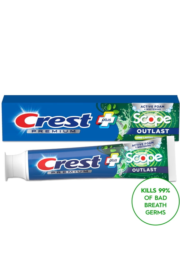 Toothpaste, Premium Plus Scope Outlast Toothpaste, Long Lasting Mint Flavor 5.2 oz