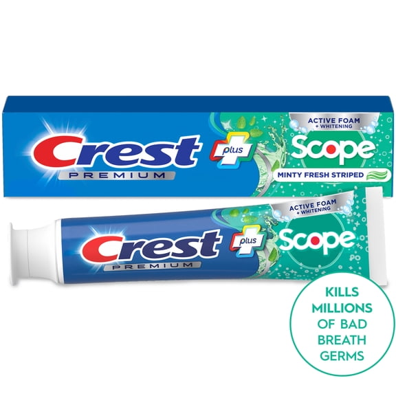 Crest Toothpaste, Premium Plus Scope Toothpaste, Minty Fresh Flavor, 5.2 oz