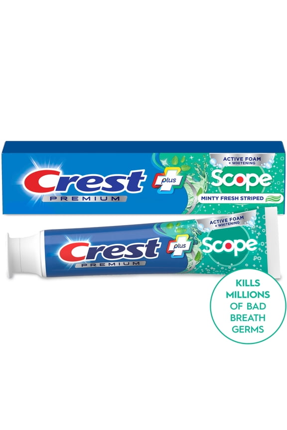 Toothpaste, Premium Plus Scope Toothpaste, Minty Fresh Flavor, 5.2 oz