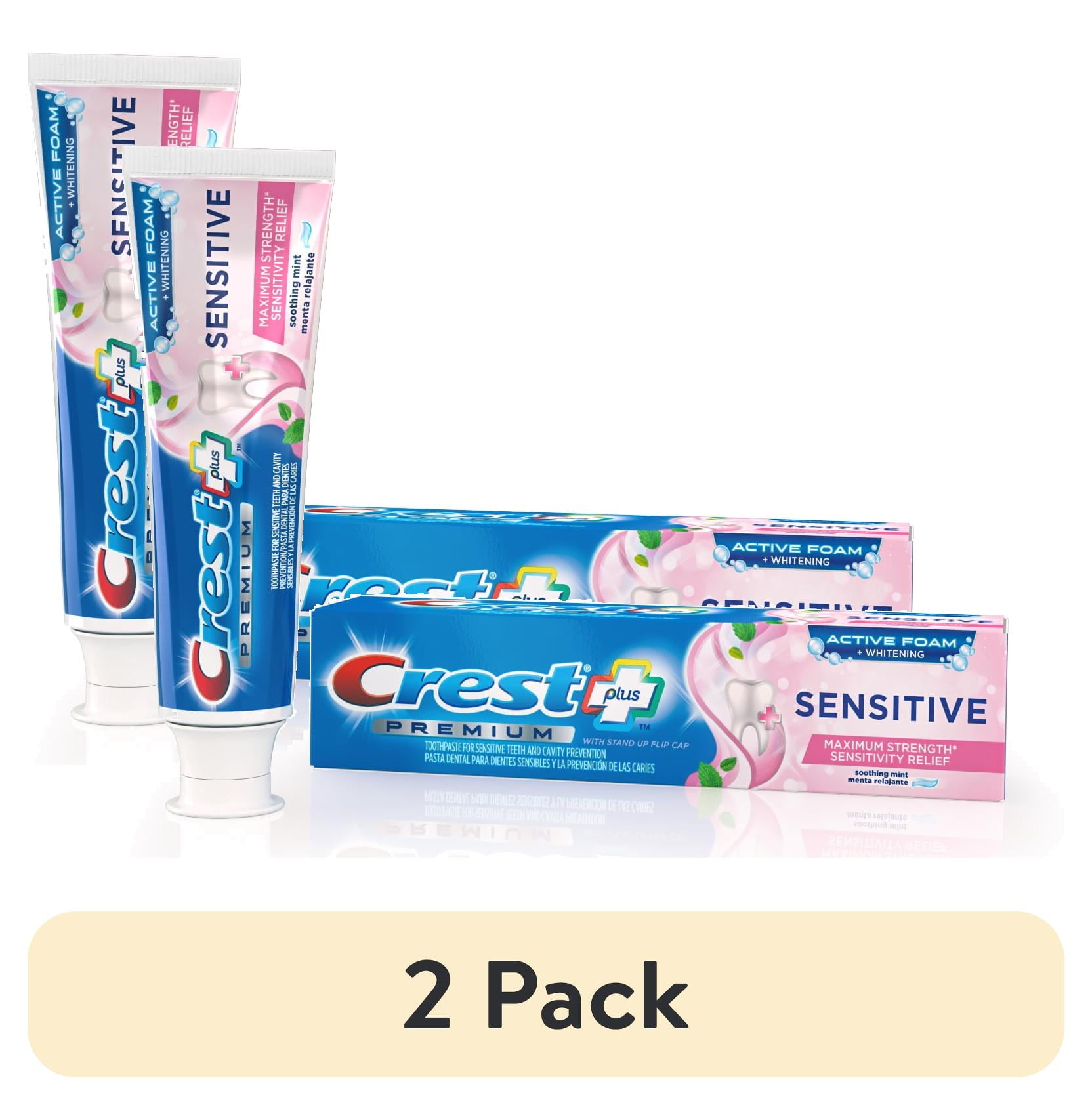 (2 pack) Crest Premium Plus Sensitive Toothpaste, Soothing Mint Flavor