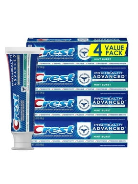 Crest Pro-Health Advanced Antibacterial Protection Toothpaste, Mint Burst, 5oz (Pack of 4)