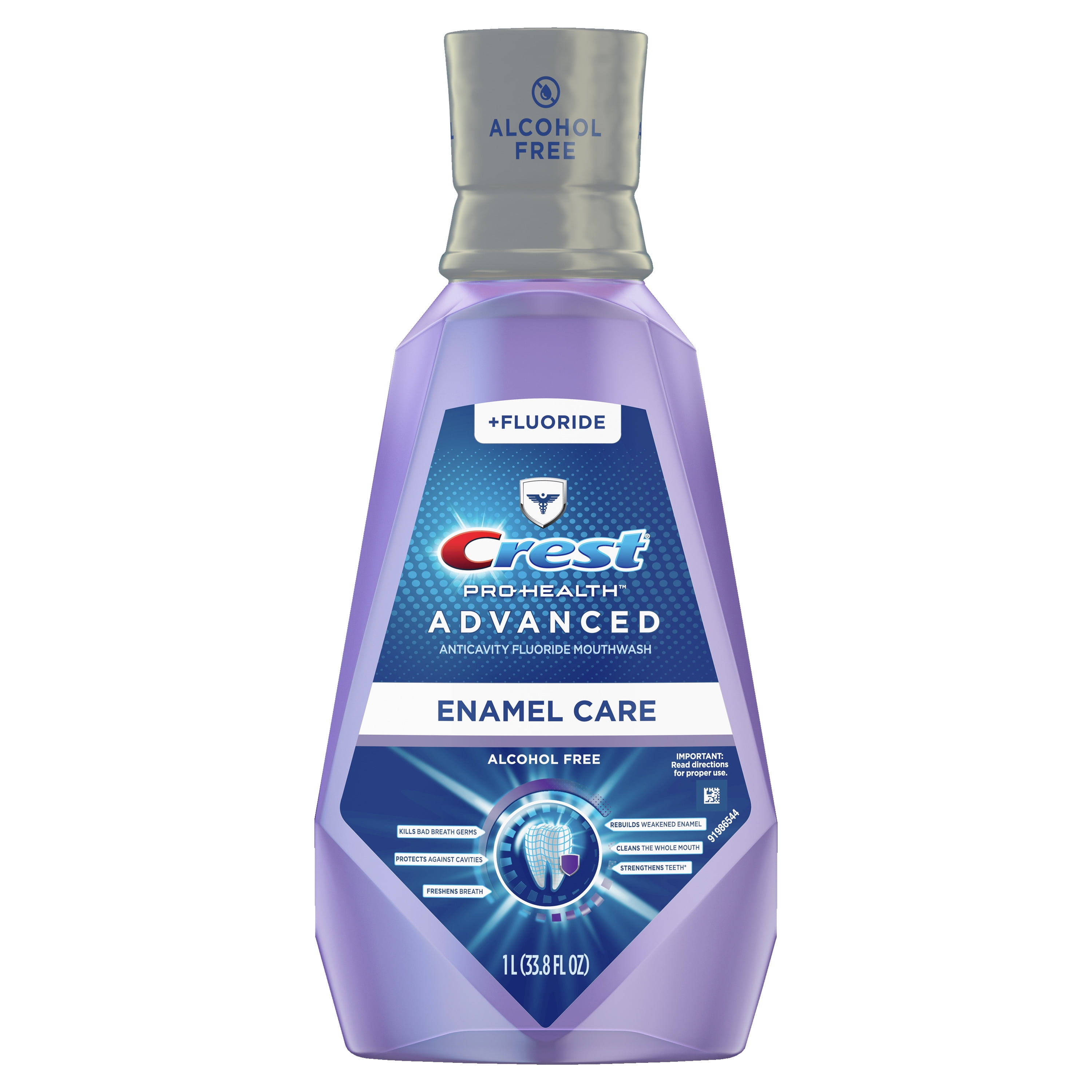 Crest Pro-Health Advanced Enamel Care Mouthwash/Mouth Rinse, Alcohol Free, Rebuilds Weakened Enamel, Cavity Protection, Mint - 1 L (33.8 fl oz)
