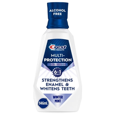 Crest Pro-Health Fluoride Mouthwash, Alcohol-Free Whitening Mouth Rinse, Winter Mint, 32 fl oz