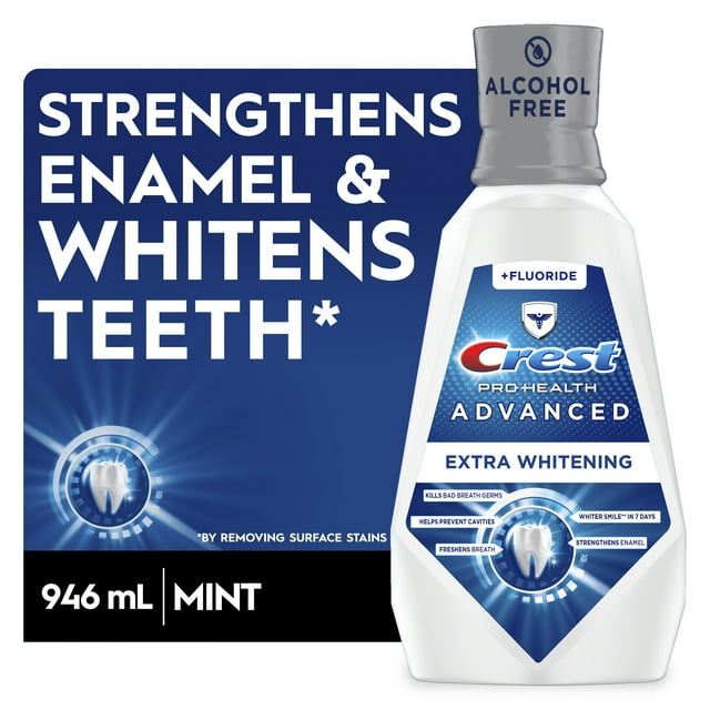 Crest Pro-Health Advanced Extra Whitening Mouthwash, Energizing Mint ...