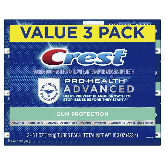 Crest Pro-Health Advanced Gum Protection Toothpaste, 5.1 oz, Pack of 3