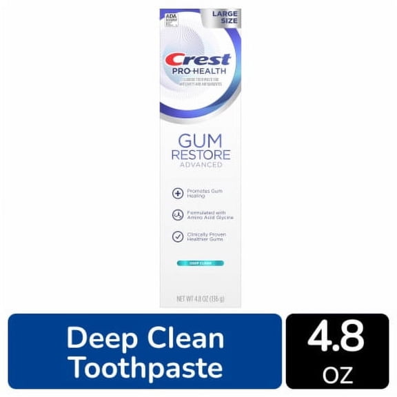 Crest Pro-Health Advanced Gum Restore Deep Clean Toothpaste Antibacterial Flouride Enamel Protection