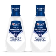 Crest Mouthwash Pro-Health Multi-Protection + Extra Whitening, 6 Benefits in 1, Anticavity Fluoride Alcohol Free, Winter Mint Flavor, 32 fl oz, Pack of 2