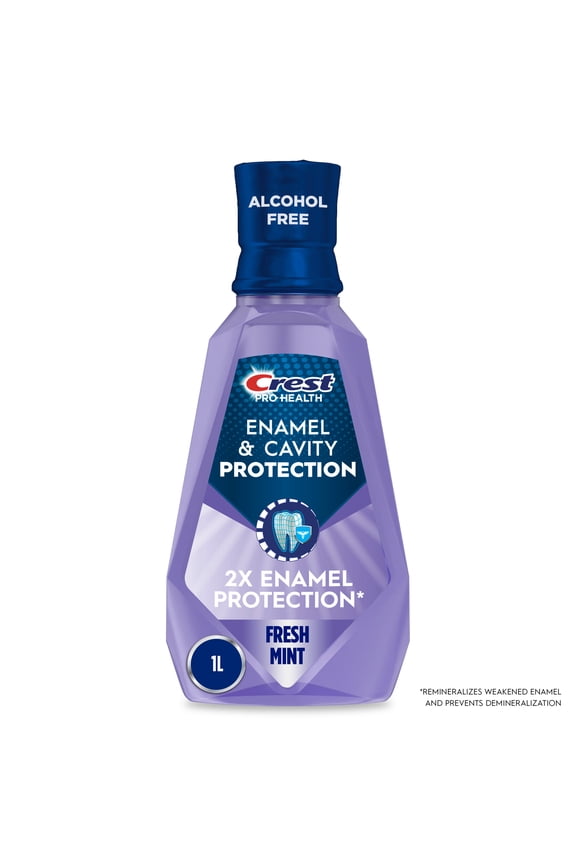 Mouthwash Pro-Health Enamel & Cavity Protection, 6-in-1 benefits, Alcohol Free, Fresh Mint, 1 L (33.8 fl oz)