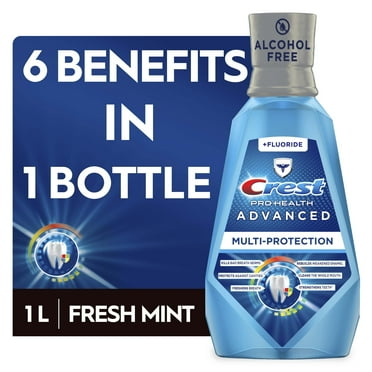 Crest Pro-Health Advanced Multi-Protection Alcohol Free Mouthwash, Fresh Mint, 1 L