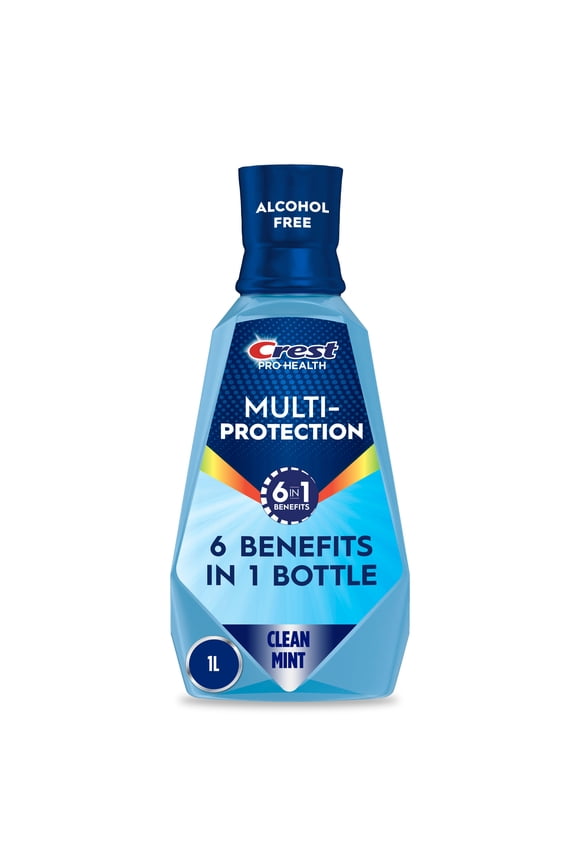Mouthwash, Pro-Health Multi-Protection Fluoride Mouthwash, Alcohol-Free Oral Rinse, Clean Mint, 1L (33.8 fl oz)
